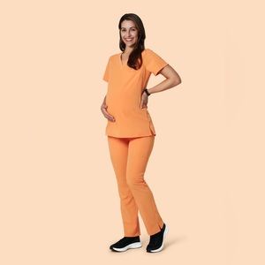 Mandala Maternity Scrub Top & Joggers Cantaloupe XS